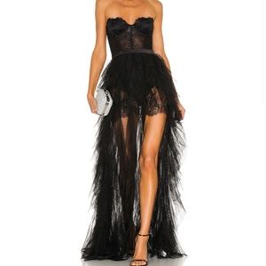For Love and Lemons X Revolve Bustier Gown in Black M